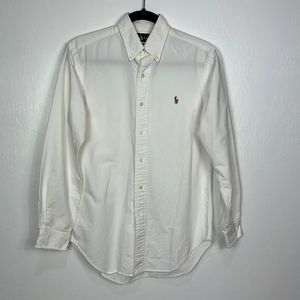 Ralph Lauren Classic Fit White Cotton Long Sleeve Button Down Shirt Size 32/33